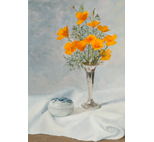 May Poppies on White Cloth