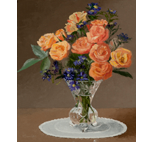 Tea Roses in Crystal Vases